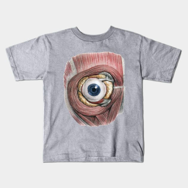 Vintage Human Anatomy Eyeball Kids T-Shirt by MasterpieceCafe